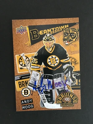 ANDY MOOG #BC-8  AUTOGRAPHED 2023/24  U.D. BRUINS BEANTOWN CLASSICS CARD - Image 1 of 2