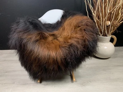 Alfombra XXL de piel de oveja marrón piel de oveja genuina asiento suave real decoración del hogar Foto 1 de 4