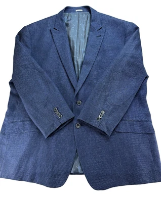 Blazer masculino Joseph Abboud COMERO terno esporte 52 linho regular/lã azul - Imagem 1 de 4