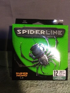 Spider Line Super Mono LS Monofilamento Lenza da Pesca 350 YD Verde Trasparente 12 LB - Foto 1 di 2