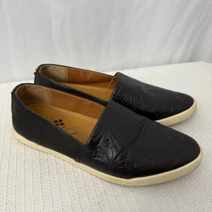 Patricia Nash Shoes Women's 7 M Lola Slip On Black Floral Tooled Boho - Picture 1 of 9