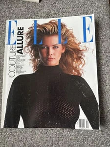 Vintage Fashion Magazine Elle October 1989 Claudia Schiffer Cover - Picture 1 of 14