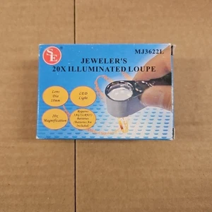 Magnifying Glass with Light 20X Jewelers Loupe Coin Magnifier Loop Eye Jewelry - Picture 1 of 3