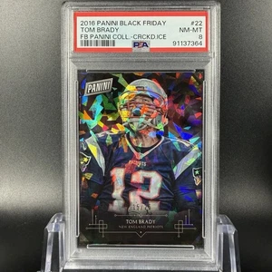 Tom Brady 2016 Panini Black Friday #22 Cracked Ice /25 PSA 8 - Picture 1 of 2