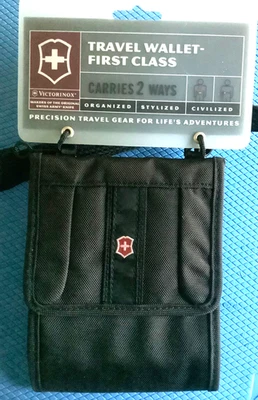 Victorinox Travel Wallet - First Class 2- Way Carry Deluxe Pouch  5" (Black) - Image 1 of 4