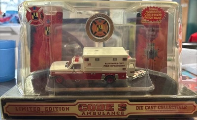 Code 3 Baltimore City Fire Dept Ford F-350 Ambulance Rescue Vehicle 1/64 Diecast - Image 1 of 4