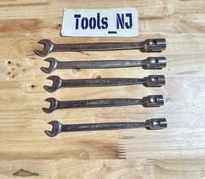 SNAP ON 12 13 14 15 17MM METRIC 12 PT SWIVEL FLEX HEAD OPEN END WRENCH - Picture 1 of 16