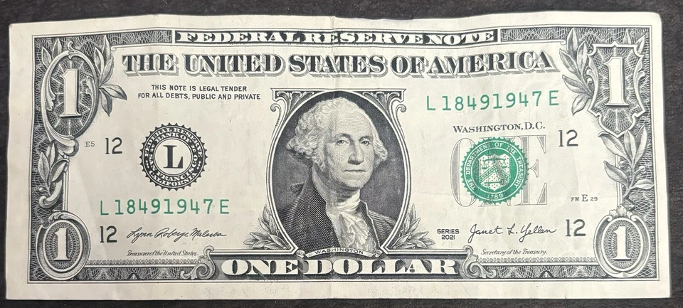 2021 San Francisco $1 Bill Tombstone 1849-1947 Fancy Numbers Note - Image 1 of 2