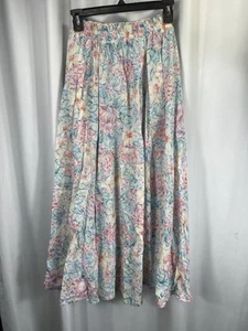 Vintage Women's LL Bean Floral Elastic Waist Maxi Skirt W/ Pockets USA Size Sm - Picture 1 of 6