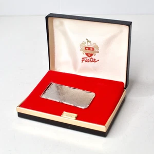 Vintage FOSTER Sterling Silver Money Clip Hand Engraved Original Box Classic - Picture 1 of 8