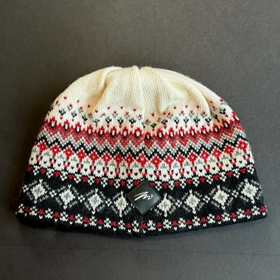 De Colección Murray Merkley Fair Isle Gorro Nórdico Gorra Toque Lana Tejido Rojo Negro Foto 1 de 4