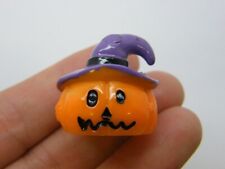 2 Dynia Halloween ozdoby miniaturowe pomarańczowo-fioletowe żywice HC205 - SAL...