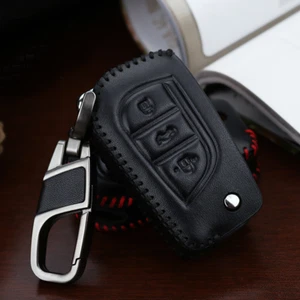 Llavero abatible de cuero con control remoto para Toyota Camry RAV4 Corolla CHR - Imagen 1 de 3