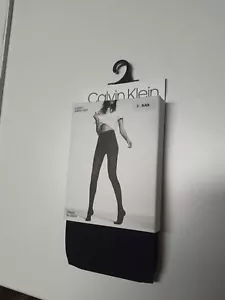Calvin Klein - 80 DEN Damen Strumpfhose schwarz Gr. S Logo auf Bund - Neu + OVP - Bild 1 von 4