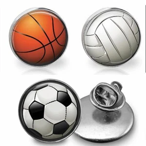 Artesanal Deportiva Vidrio Top Pin Corbata Tack Baloncesto Voleibol o Fútbol - Imagen 1 de 1
