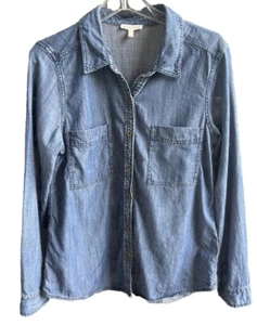 Camicia Eileen fisher denim con bottoni media tencel e cotone - Foto 1 di 11