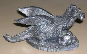 Statuetta drago alato peltro di Michael Ricker (1986) - Foto 1 di 1