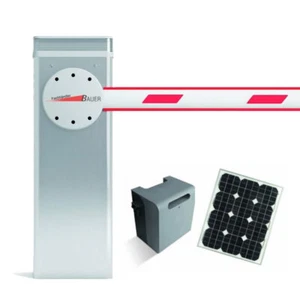 Solar-Set (15W) - Edelstahl - Schranke mit Schrankenbaum 9m | Parkplatzsperre - Bild 1 von 3