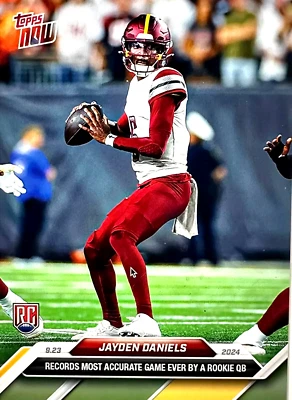 JAYDEN DANIELS 2024 TOPPS NOW Most Accurate GRADED GEM-MT 10 Rookie #5. Presale - Image 1 of 4