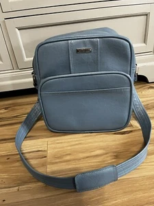 Vintage Samsonite Bag Blue Soft Side Weekender Carry-On Shoulder Strap Zip - Picture 1 of 6