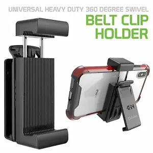 Universal Belt Holster Clip Rubber Cell Phone Holder For Samsung Galaxy iPhone  - Picture 1 of 8