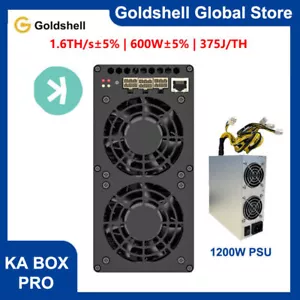Goldshell KA BOX PRO 1.6TH/s 600W 375J/TH KASPA KAS Miner con fuente de alimentación 1200W - Imagen 1 de 4