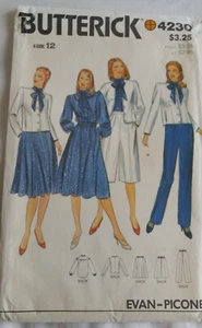 Butterick Sewing Pattern Women's JACKET BLOUSE SKIRT CULOTTE PANTS 4230 Sz 12 UC - Picture 1 of 5