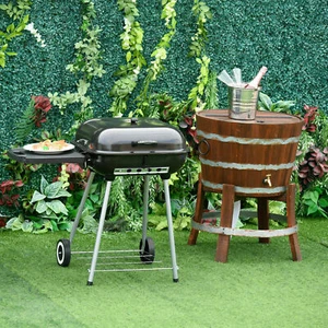 22 inch Portable BBQ Charcoal Steel Grill Camping Backyard Cooking w/Wheels - Picture 1 of 8