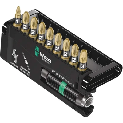 Wera 05347153001 Bit-Check PoziDriv BiTorsion Bit Set, 10 Piece - Image 1 of 4