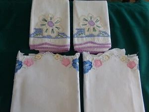 Vintage Standard  Pillowcases 2 sets - Picture 1 of 4