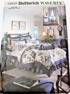 Butterick 5860 Decoración del Hogar Waverly Conjunto de Dormitorio Patrón de Costura Twin-King - Imagen 1 de 2