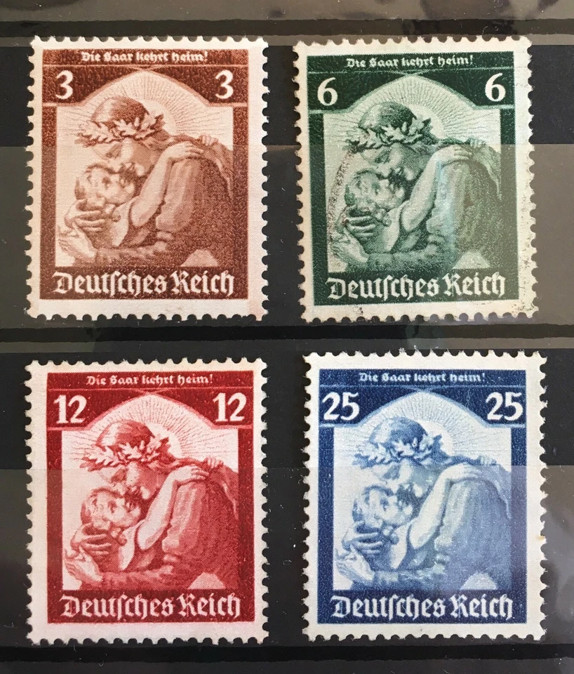 Germany 1935 3rd Reich  Mi 565 to 568  Sc 448 to 451 Return of Saar  **MNH - Image 1 of 4