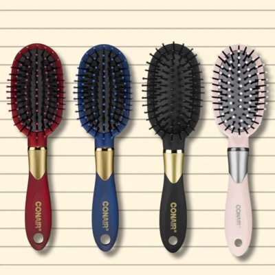 Cepillo de pelo cojín tamaño viaje Velvet Touch con mango suave al tacto, colores Foto 1 de 4