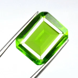 Natürlicher olivgrüner Peridot Smaragdschliff Edelstein 7 kt/13 mm zertifiziert SQ216 - Bild 1 von 9