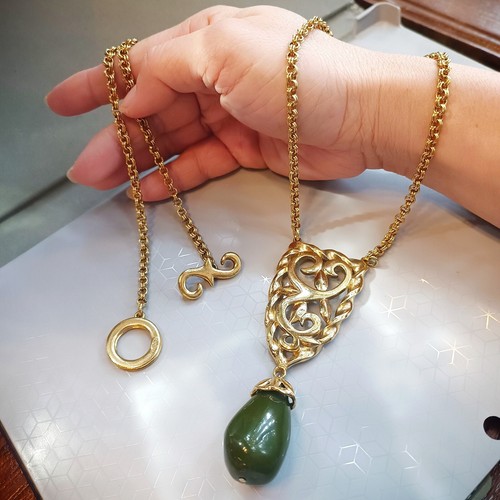 Collana lunga tono oro originale Givenchy Paris New York lunghezza 36 pollici