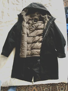 Theory Montrose Mens Down Coat with Detachable Shell Parka Waterproof Jacket - Picture 1 of 19