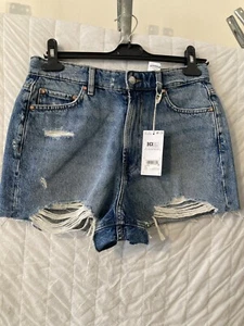NEXT Blue Denim Ladies Distressed Shorts/Hot Pants Size 10 - Picture 1 of 5