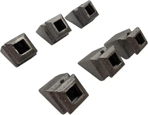 Gusseisen abgewinkelte Schuhe für Treppen/Stufen/Schienen - 1/2 Zoll quadratisch & rund - 6er-Pack - Bild 1 von 8