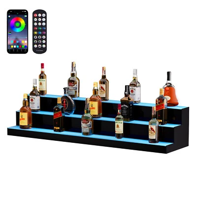 Uimoso Botella de Licor Iluminada LED Barra de Exhibición Estante RF y Control de Aplicaciones 48" 3 Pasos Foto 1 de 4