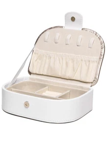 Small Jewellery Organizer Case Travel Box PU Leather Portable Storage Case BN - Picture 1 of 7