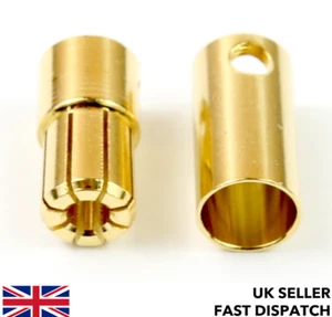 *HEAVY DUTY* 6.5mm Lipo Bullet Gold Connectors / Banana Plug RC - 1/2/5/10 pairs - Picture 1 of 16