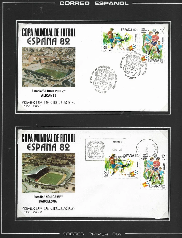 Mundial Futbol España 82 Sobres 1º Día Estadios Rico Perez y Nou Camp (ER-368) - Imagen 1 de 1