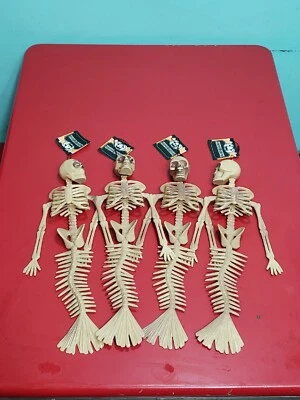 4 - Mermaid Skeleton 14" Hanging Bones Goth Halloween Haunted House Graveyard  - Image 1 of 4