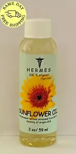 SUNFLOWER OIL HIGH OLEIC by HERMES Cold Pressed Refined ORGANIC 100% PURE 2 oz - Picture 1 of 1