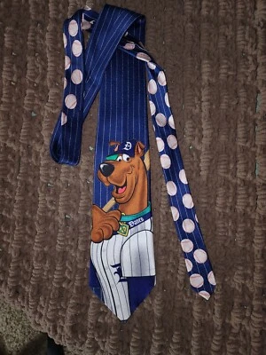 Cartoon network 2001 SCOOBY DOO Baseball Tie Hanna-Barbera  - Image 1 of 4