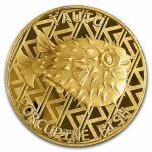 1 oz 100$ Tokelau Goldmünze Porcupinefish - Igelfisch 2021 BU - Picture 1 of 2