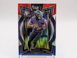 2024 Panini Select LAMAR JACKSON #35 Concourse Red & Blue Shock Prizm - Picture 1 of 2