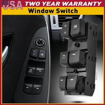 Interruptor de ventana de puerta principal del conductor del lado izquierdo negro para Hyundai Elantra 2011-2015 Foto 1 de 4