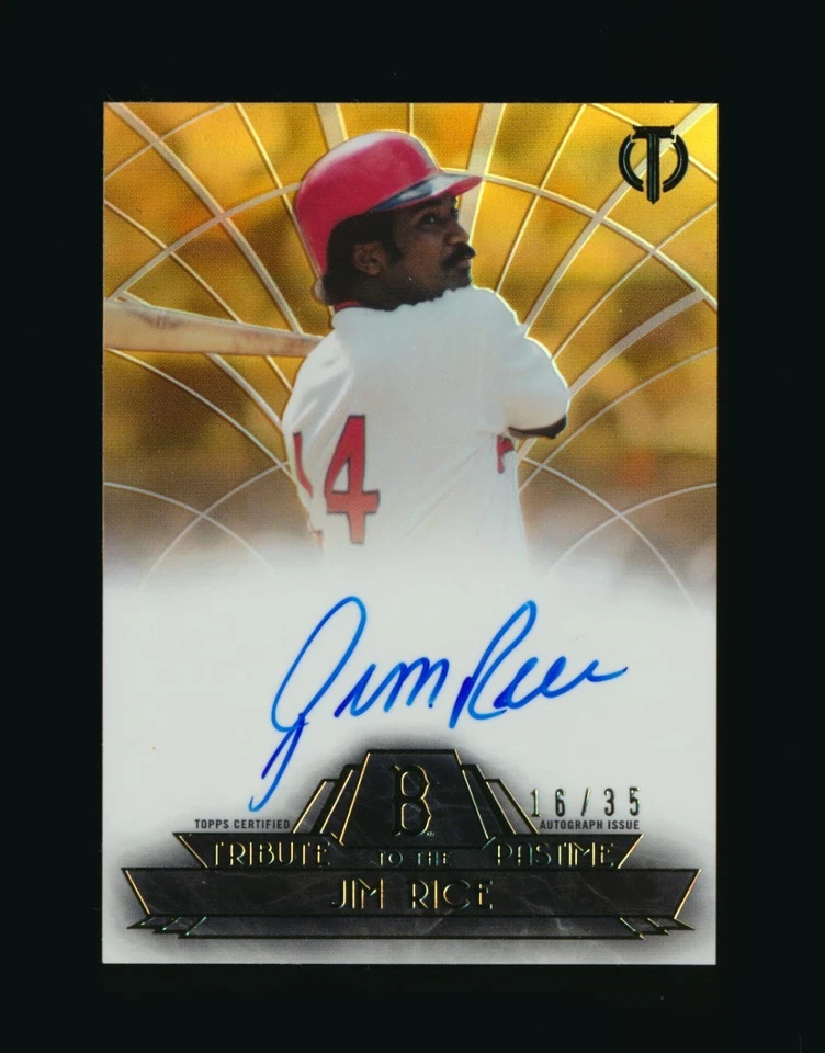 2014 Topps Tribute Jim Rice AUTO Autograph Red Sox HOF #D 16/35 *2124 - Image 1 of 2