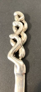 Antique Three Snakes Solid Sterling Silver Letter Opener- 24+g - Unusual - Picture 1 of 10